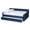 Baxton Studio Raphael Modern and Contemporary Navy Blue Velvet Fabric Queen Size Daybed with Trundle 187-11477-Zoro - alternate 7